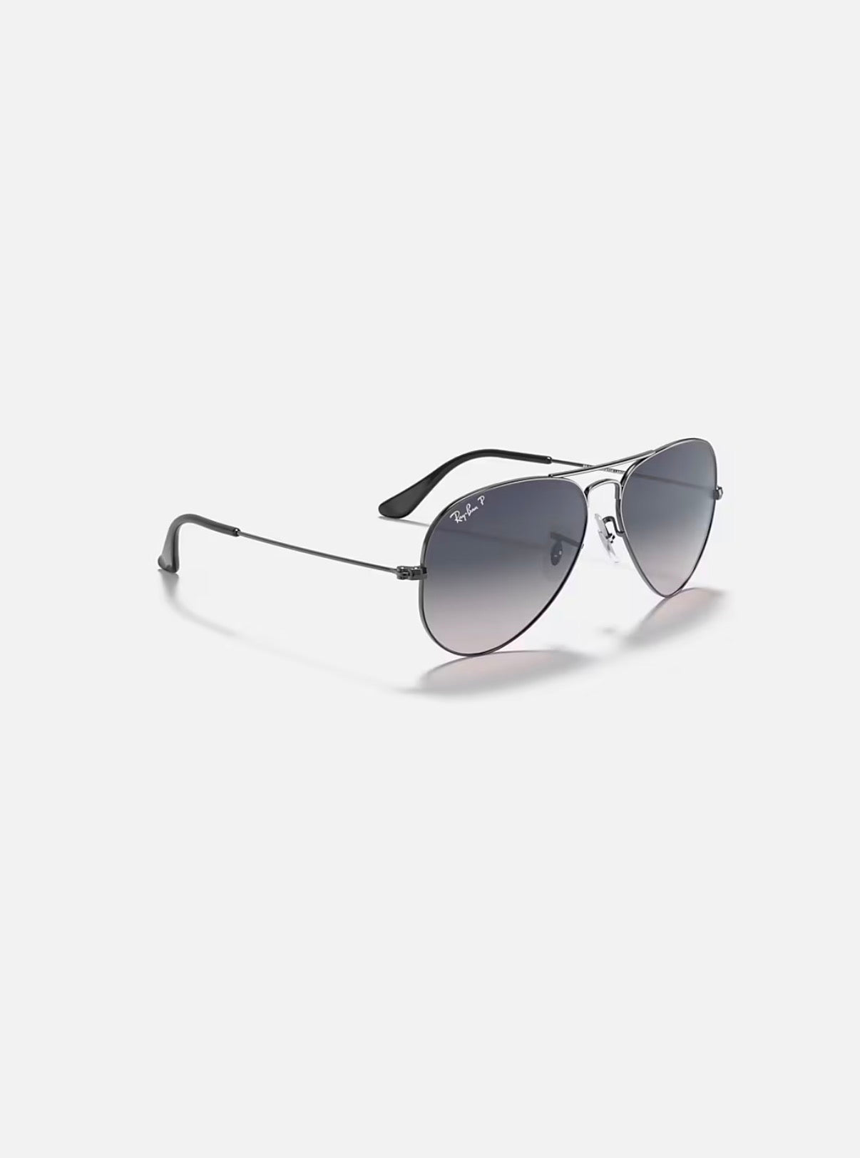 Aviator Large Metal Gunmetal w/ Blue Gradient Grey Polar