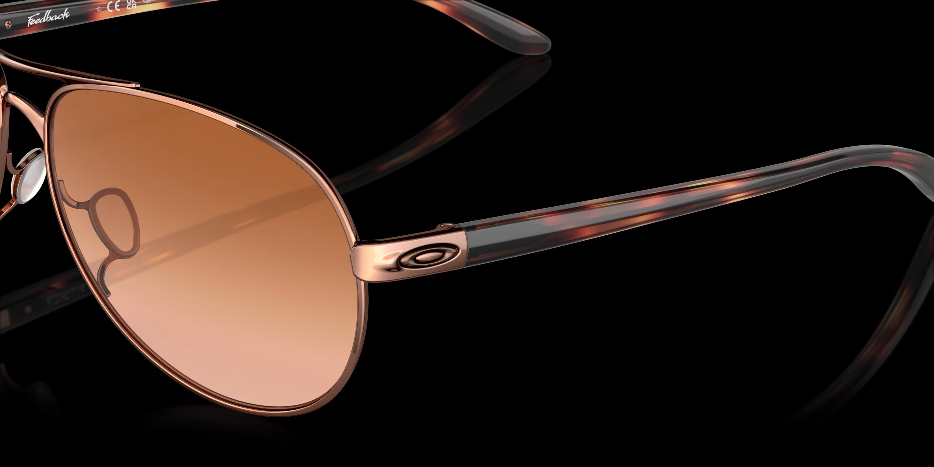 FEEDBACK ROSE GOLD w/ VR50 BROWN GRADIENT METAL WOMAN SUNGLASS 0OO4079 407901
