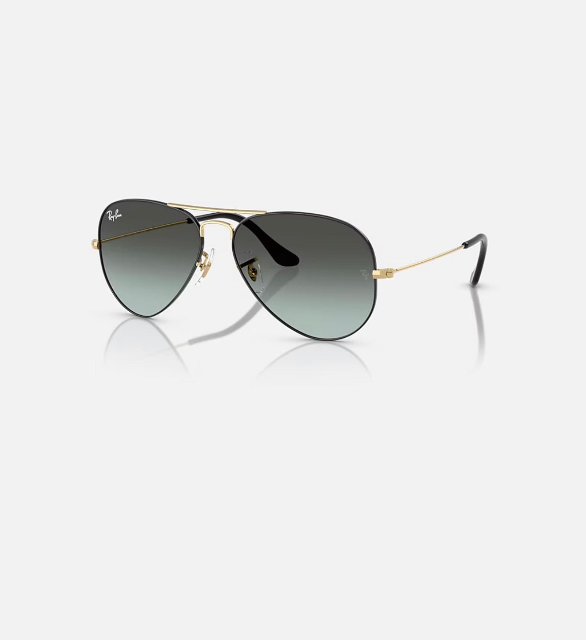 AVIATOR LARGE METAL BLACK ON ARISTA w/ BLU VINTAGE GRADIENT BLACK METAL MAN SUNGLASS 0RB3025 9271GK