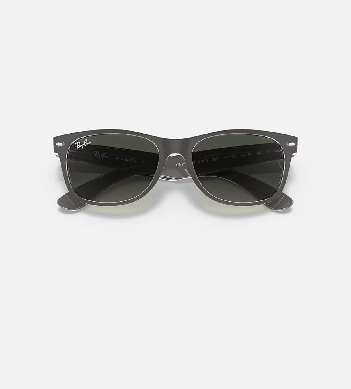New Wayfarer Gunmetal on Transparent w/ Light Grey Gradient Dark Grey Nylon