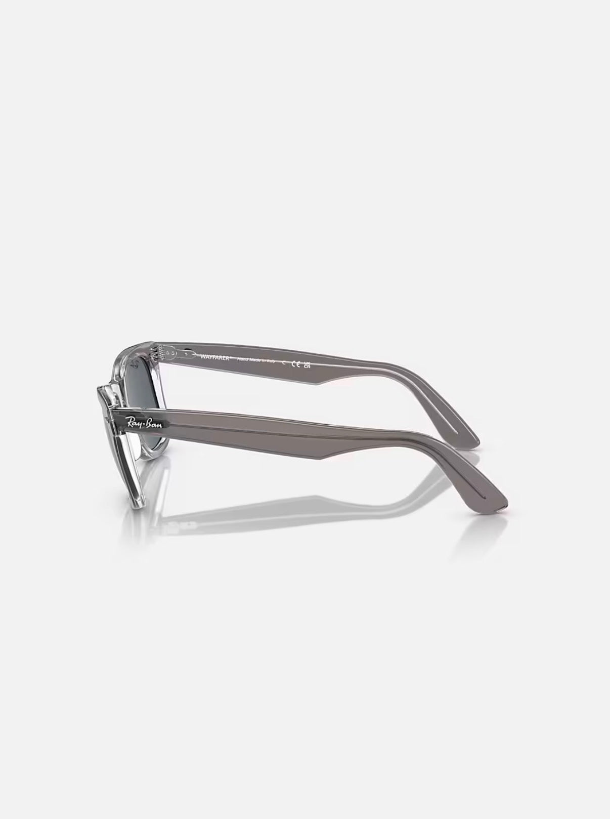 Wayfarer Grey on Transparent w/ Blue Acetate