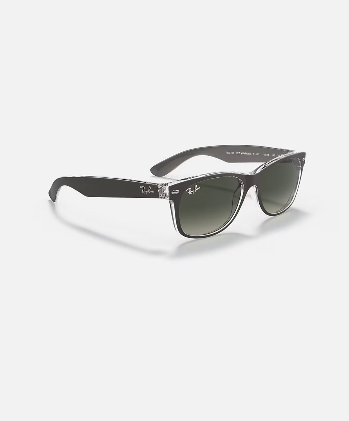 NEW WAYFARER GUNMETAL ON TRANSPARENT w/ LIGHT GREY GRADIENT DARK GREY NYLON MAN SUNGLASS 0RB2132 614371