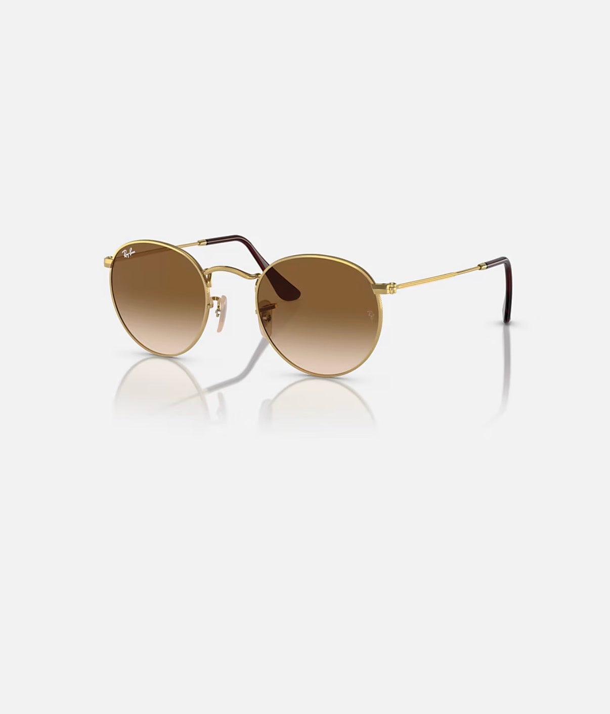 Round Metal Gold w/ Clear Gradient Brown Metal