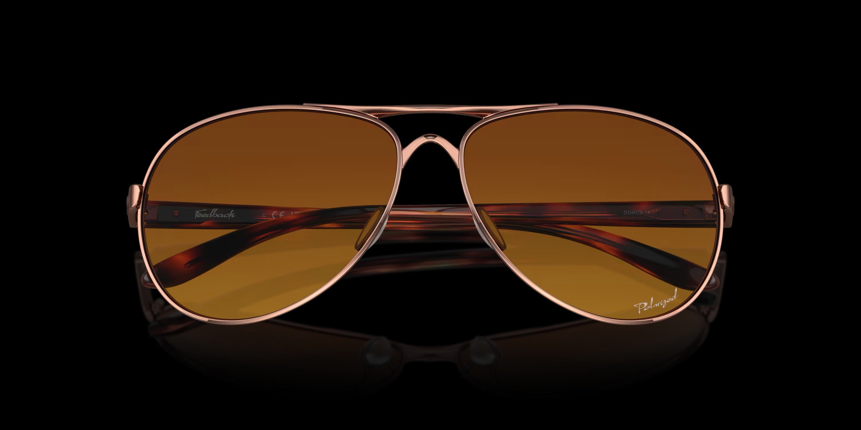 FEEDBACK ROSE GOLD w/ BROWN GRADIENT POLAR METAL WOMAN SUNGLASS 0OO4079 407914