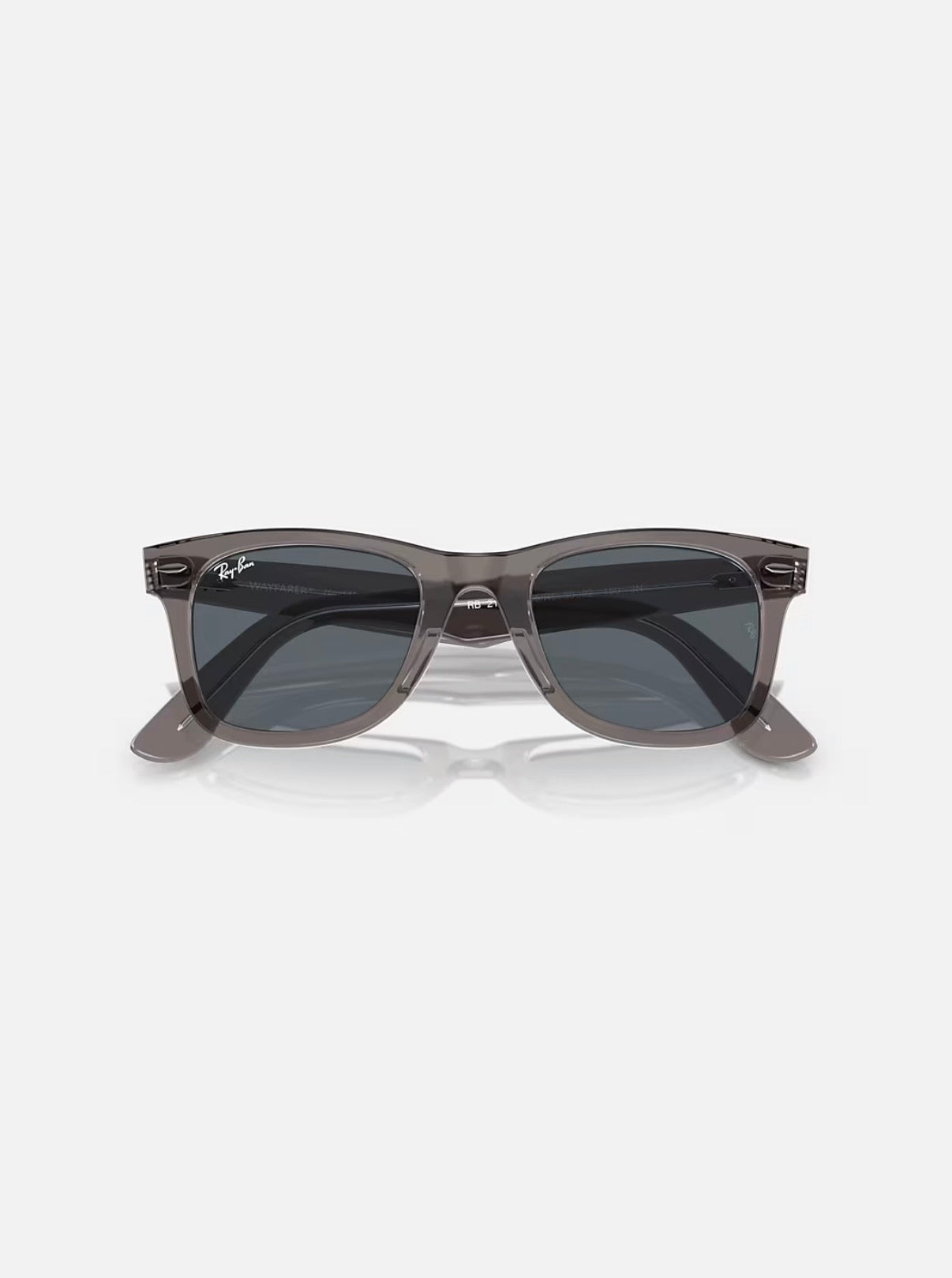 WAYFARER GREY ON TRANSPARENT w/ BLUE ACETATE UNISEX SUNGLASS 0RB2140 1355R5