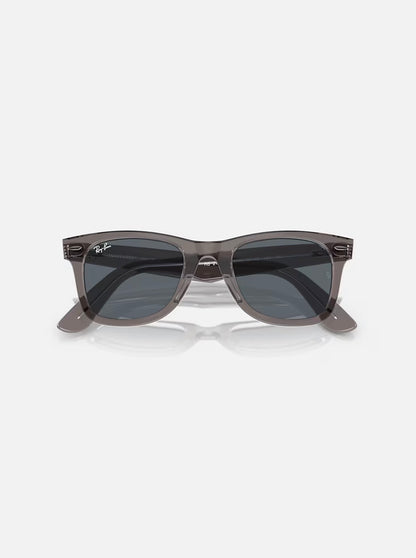 Wayfarer Grey on Transparent w/ Blue Acetate
