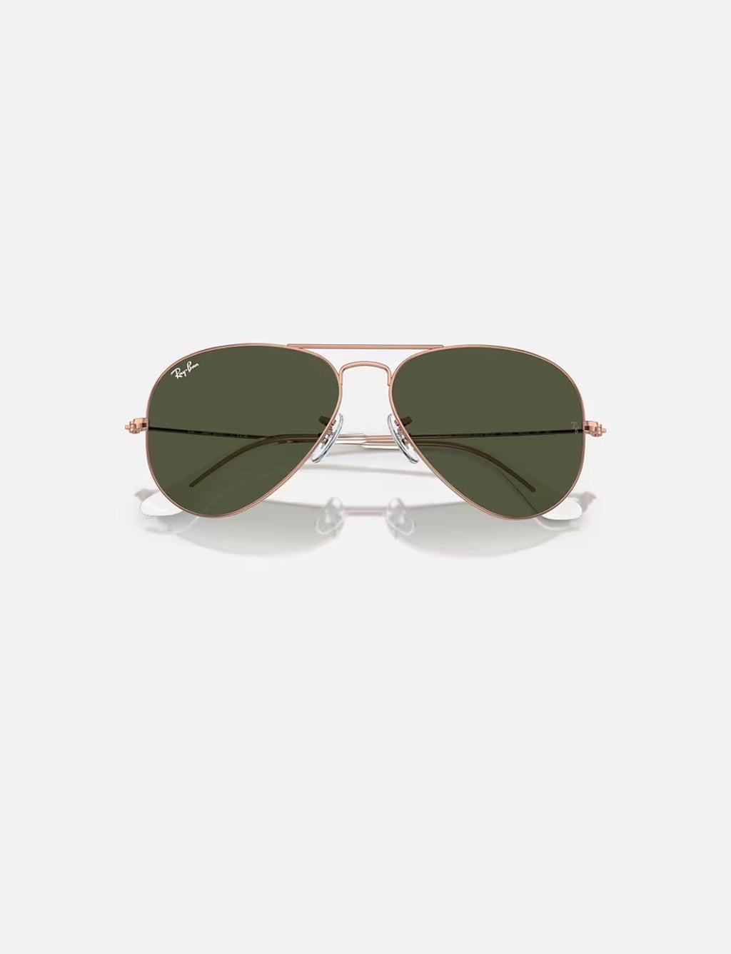 AVIATOR LARGE METAL ROSE GOLD w/ GREEN METAL MAN SUNGLASS 0RB3025 920231