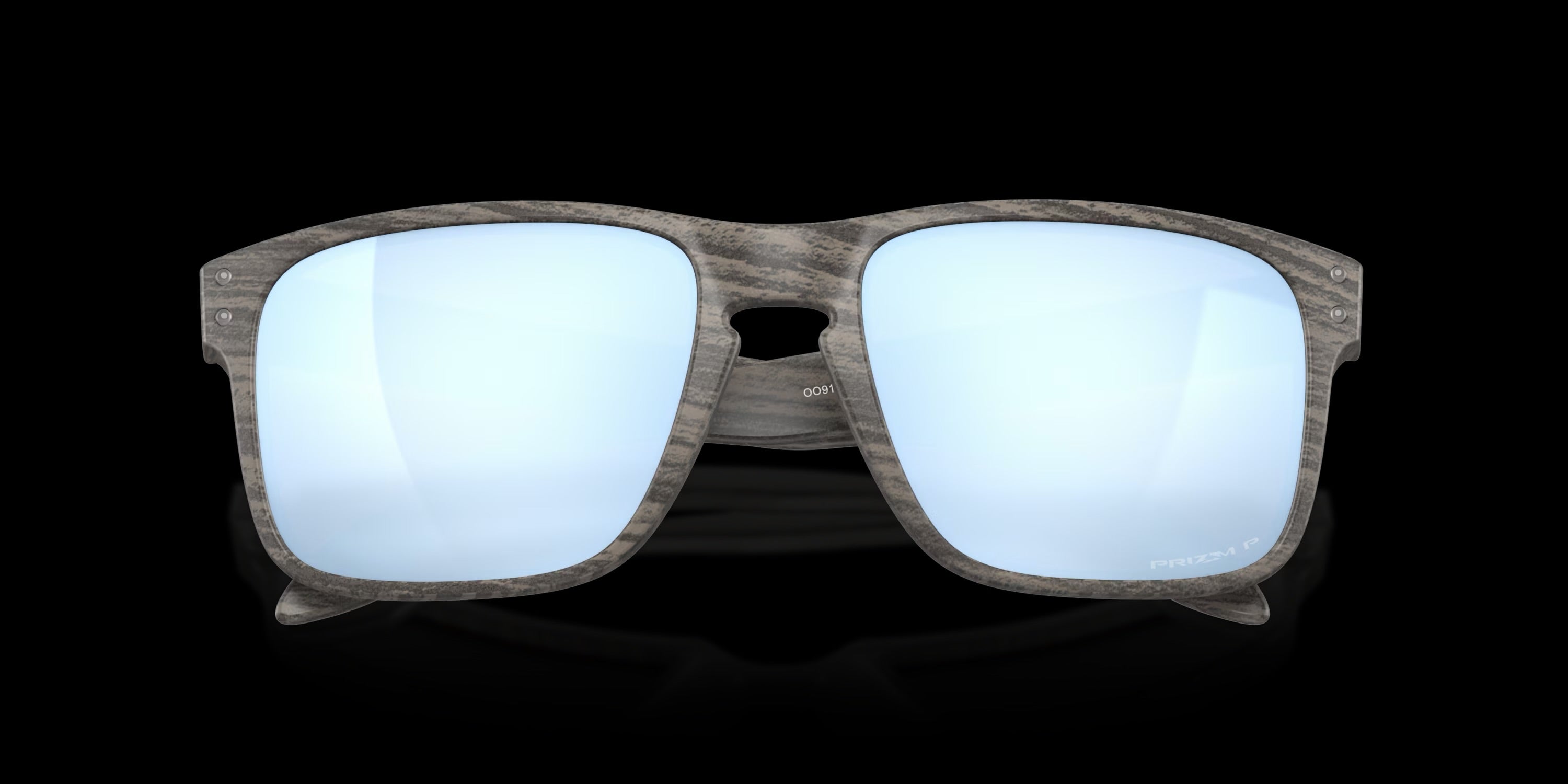 HOLBROOK WOODGRAIN w/ PRIZM DEEP WATER POLARIZED INJECTED MAN SUNGLASS 0OO9102 9102J9