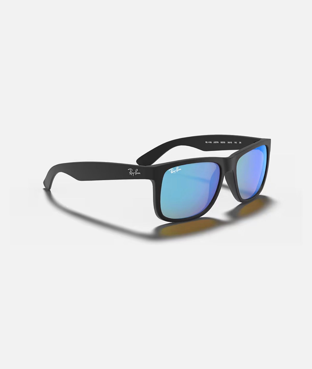 JUSTIN RUBBER BLACK w/ BLUE FLASH NYLON MAN SUNGLASS 0RB4165 622/55