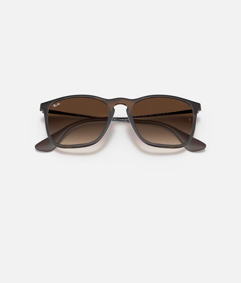 CHRIS RUBBER HAVANA w/ BROWN GRADIENT DARK BROWN INJECTED MAN SUNGLASS 0RB4187 856/13