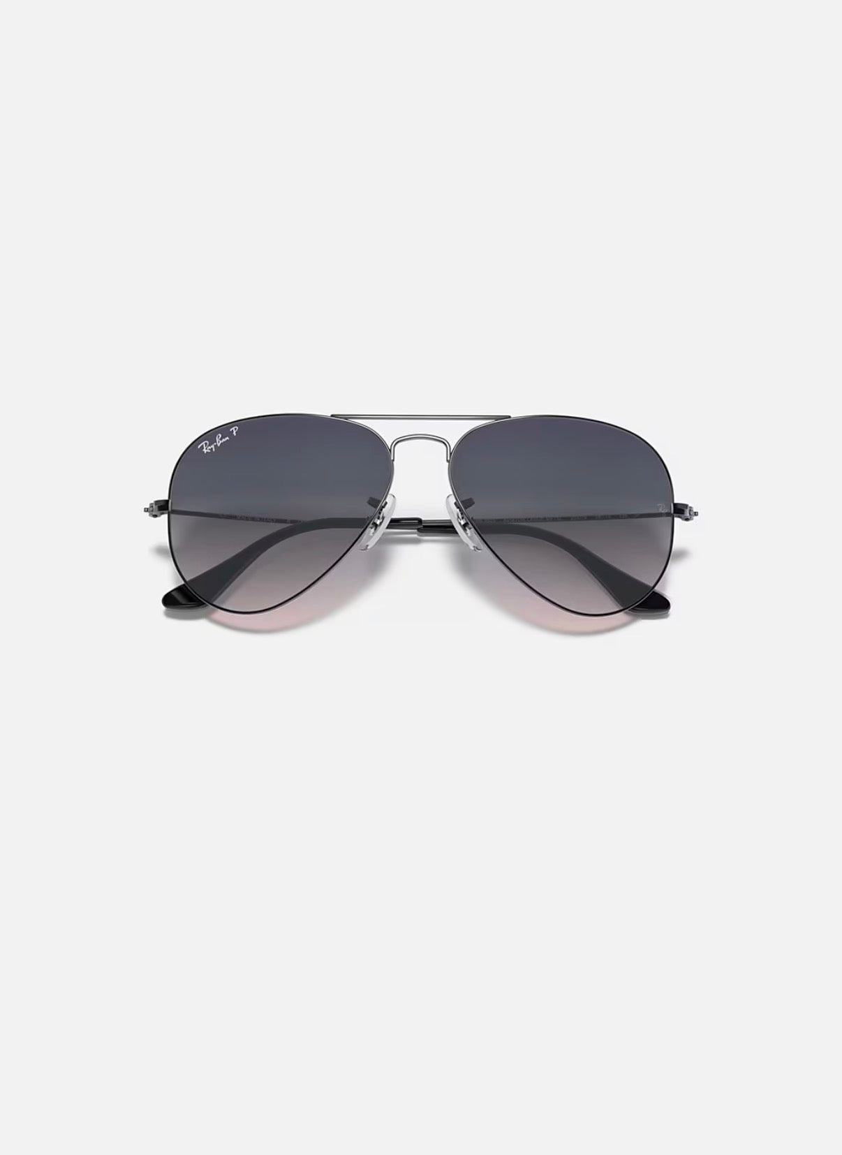 Aviator Large Metal Gunmetal w/ Blue Gradient Grey Polar