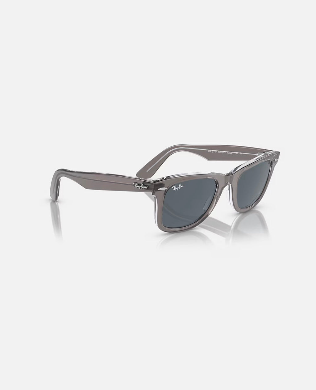 WAYFARER GREY ON TRANSPARENT w/ BLUE ACETATE UNISEX SUNGLASS 0RB2140 1355R5