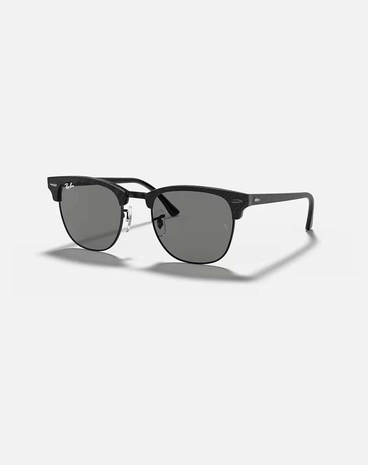 CLUBMASTER WRINKLED BLACK ON BLACK w/ DARK GREY ACETATE MAN SUNGLASS 0RB3016 1305B1