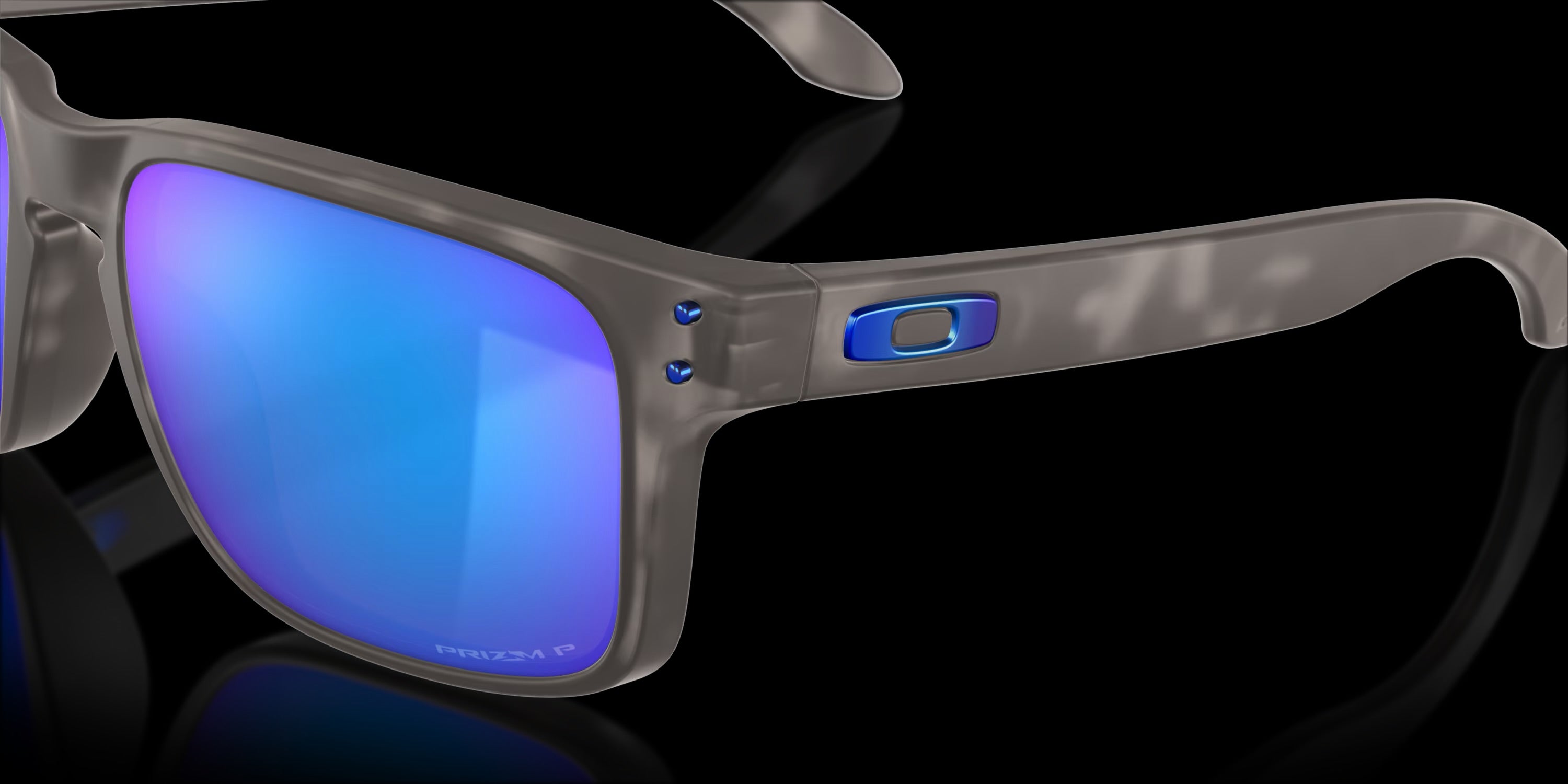 HOLBROOK MATTE BLACK TORTOISE w/ PRIZM SAPPHIRE POLARIZED INJECTED MAN SUNGLASS 0OO9102 9102G7