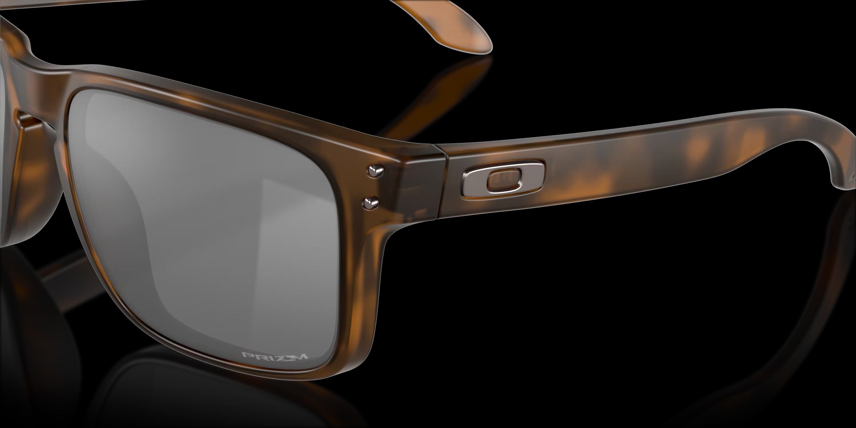 HOLBROOK MATTE BROWN TORTOISE w/ PRIZM BLACK INJECTED MAN SUNGLASS 0OO9102 9102F4