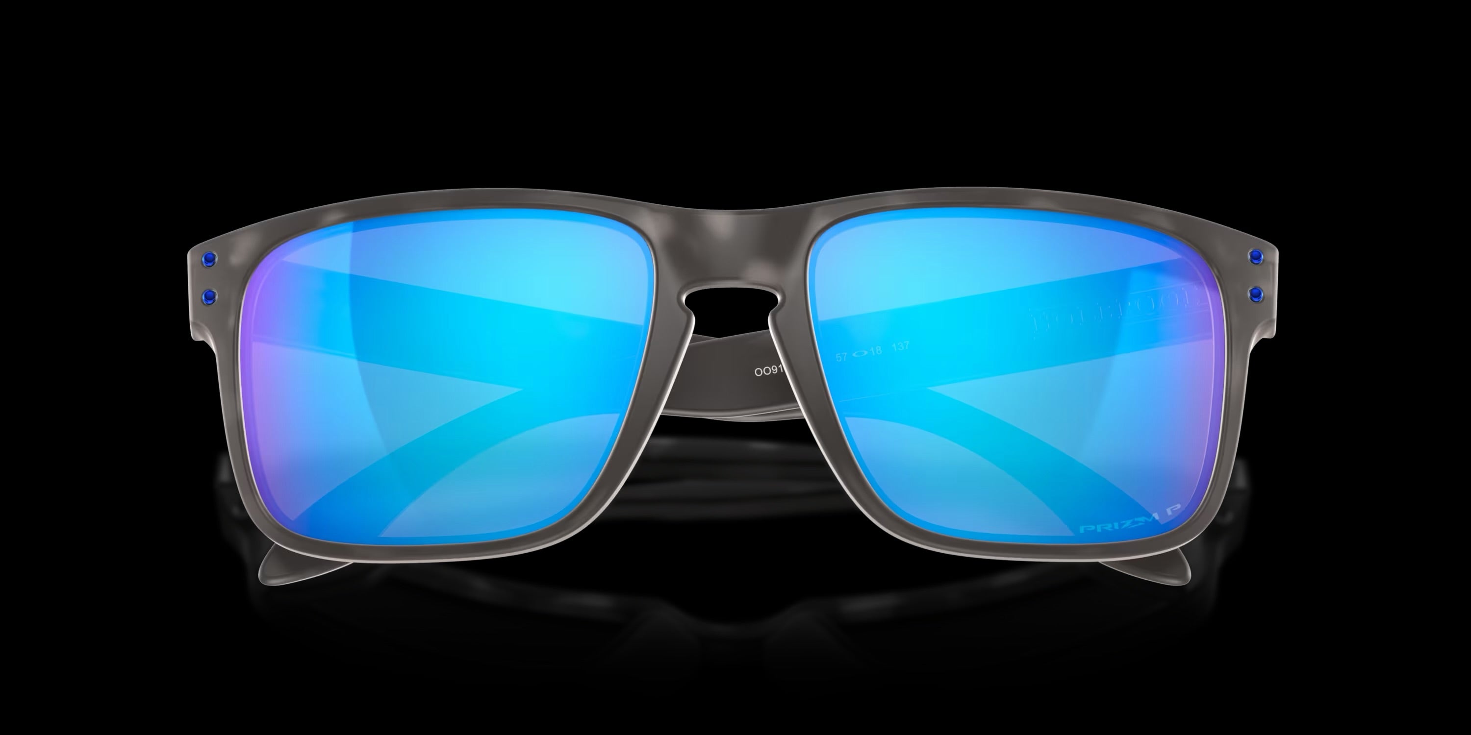 HOLBROOK MATTE BLACK TORTOISE w/ PRIZM SAPPHIRE POLARIZED INJECTED MAN SUNGLASS 0OO9102 9102G7