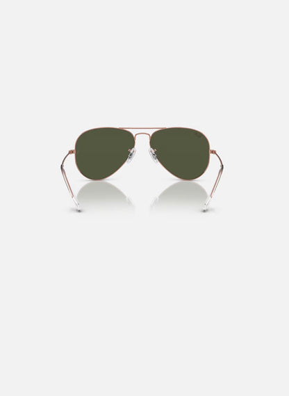 Aviator Large Metal Rose Gold w/ Green Metal
