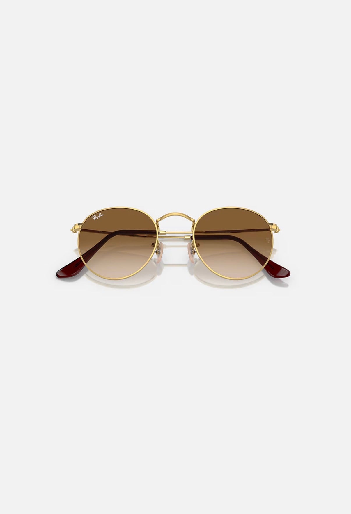 Round Metal Gold w/ Clear Gradient Brown Metal