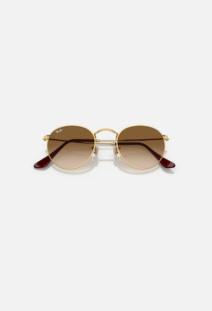 Round Metal Gold w/ Clear Gradient Brown Metal