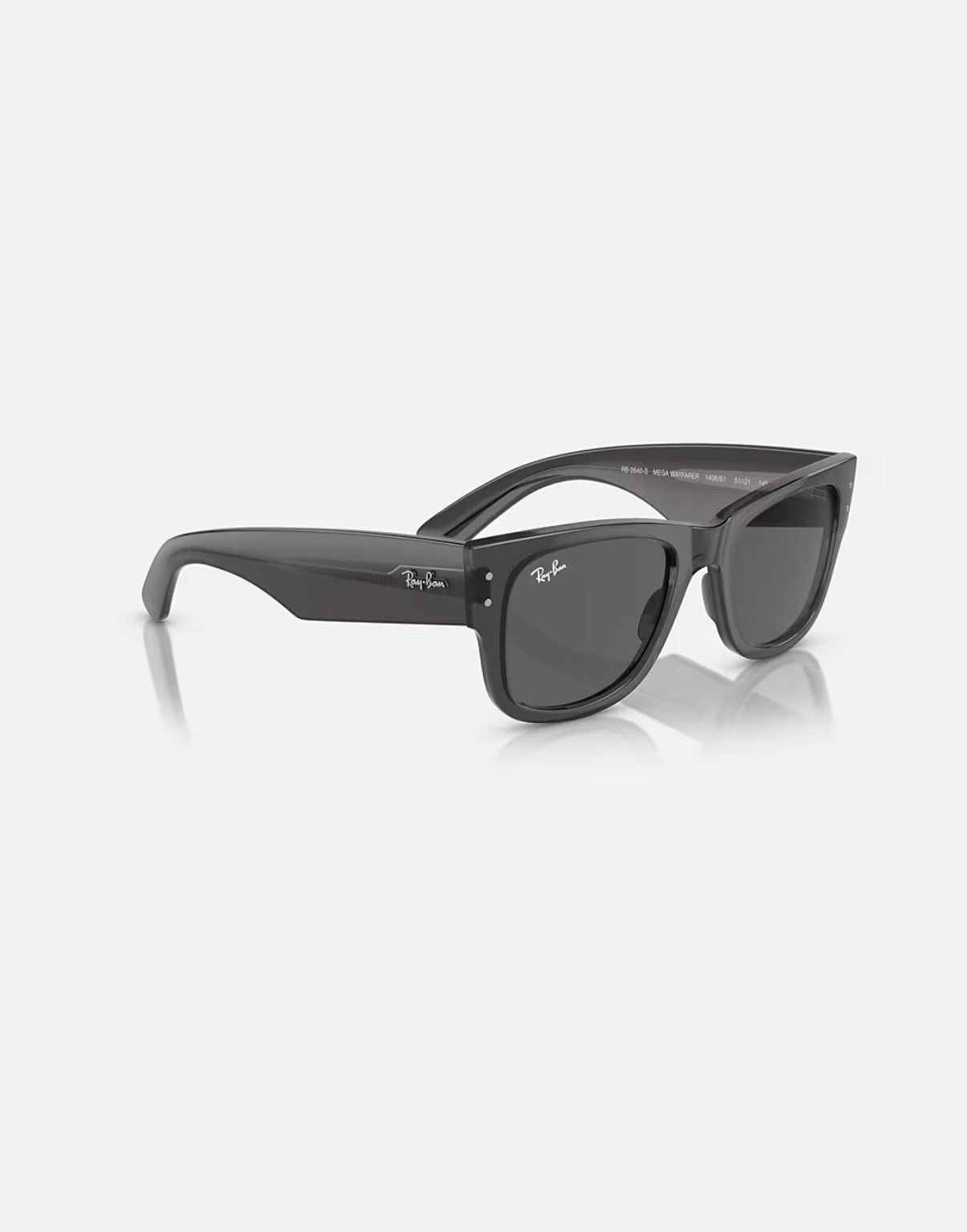 MEGA WAYFARER TRANSPARENT BLACK w/ DARK GREY PROPIONATE UNISEX SUNGLASS 0RB0840S 1406B1