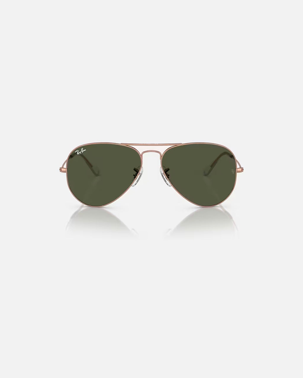 AVIATOR LARGE METAL ROSE GOLD w/ GREEN METAL MAN SUNGLASS 0RB3025 920231