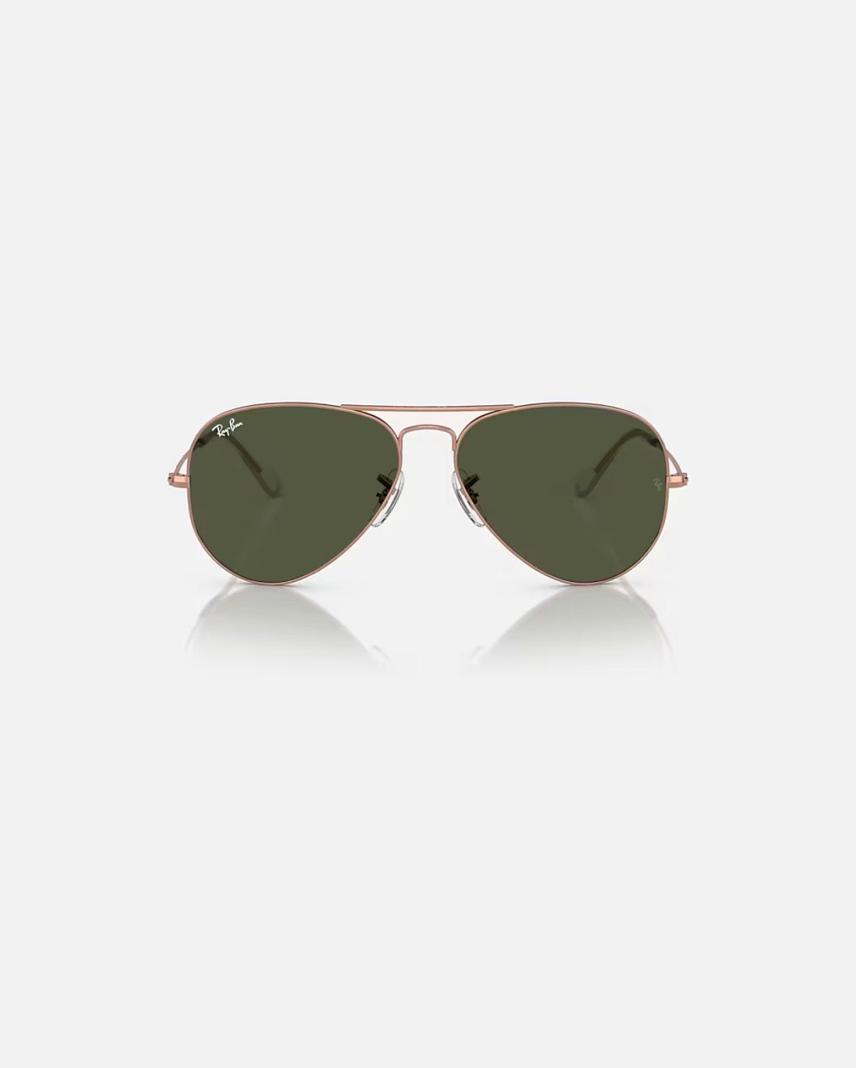 AVIATOR LARGE METAL ROSE GOLD w/ GREEN METAL MAN SUNGLASS 0RB3025 920231
