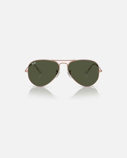 Aviator Large Metal Rose Gold w/ Green Metal