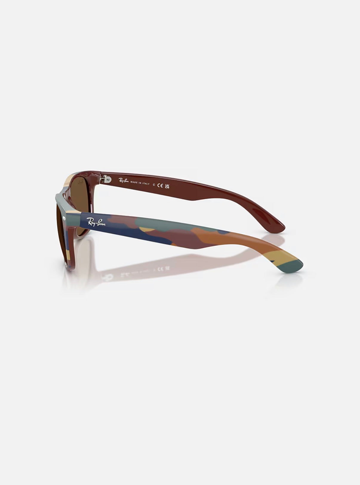 NEW WAYFARER BROWN WITH BLUE CAMU w/ DARK BROWN NYLON MAN SUNGLASS 0RB2132 682533