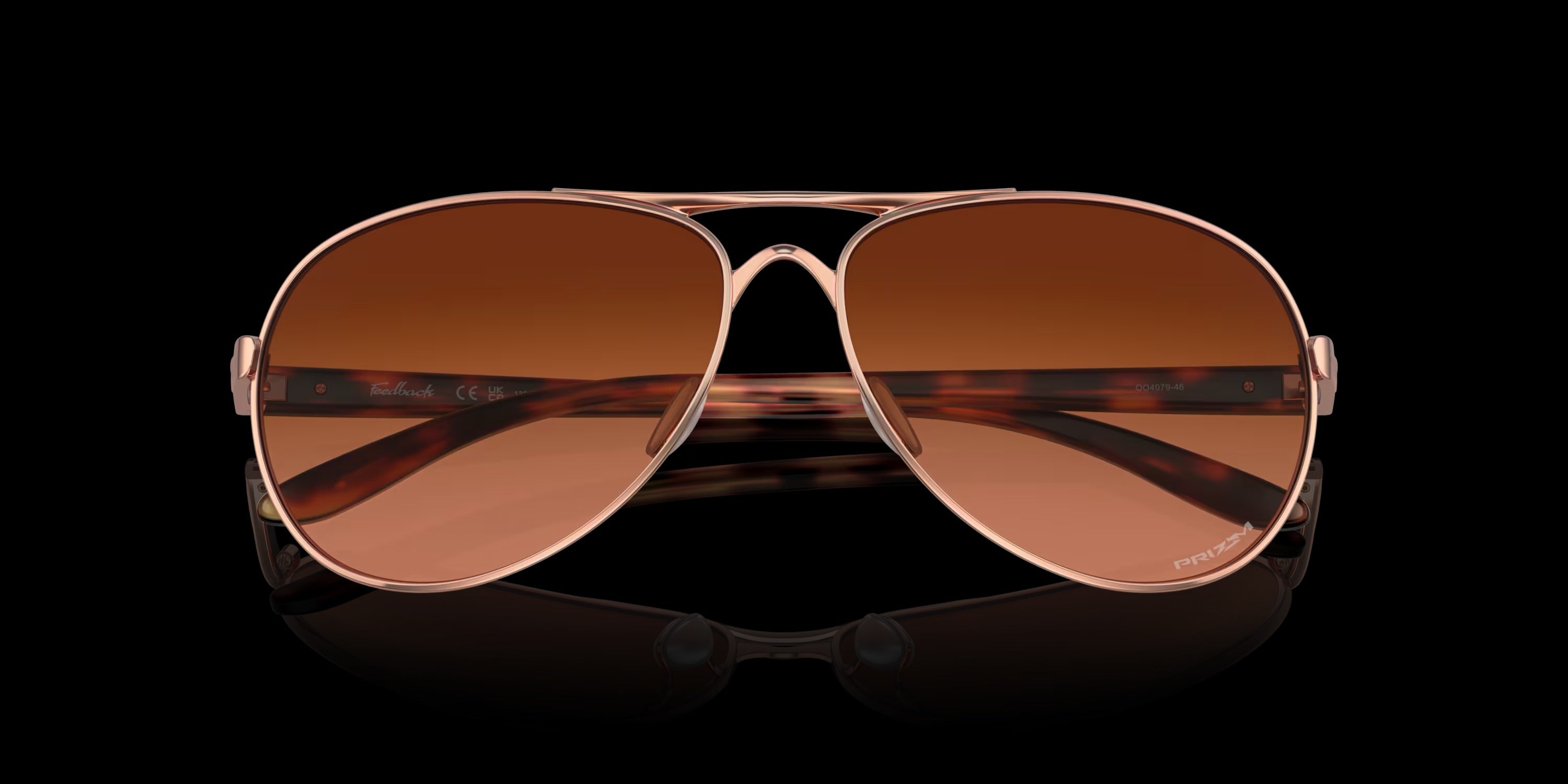 FEEDBACK ROSE GOLD w/ PRIZM BROWN GRADIENT METAL WOMAN SUNGLASS 0OO4079 407946