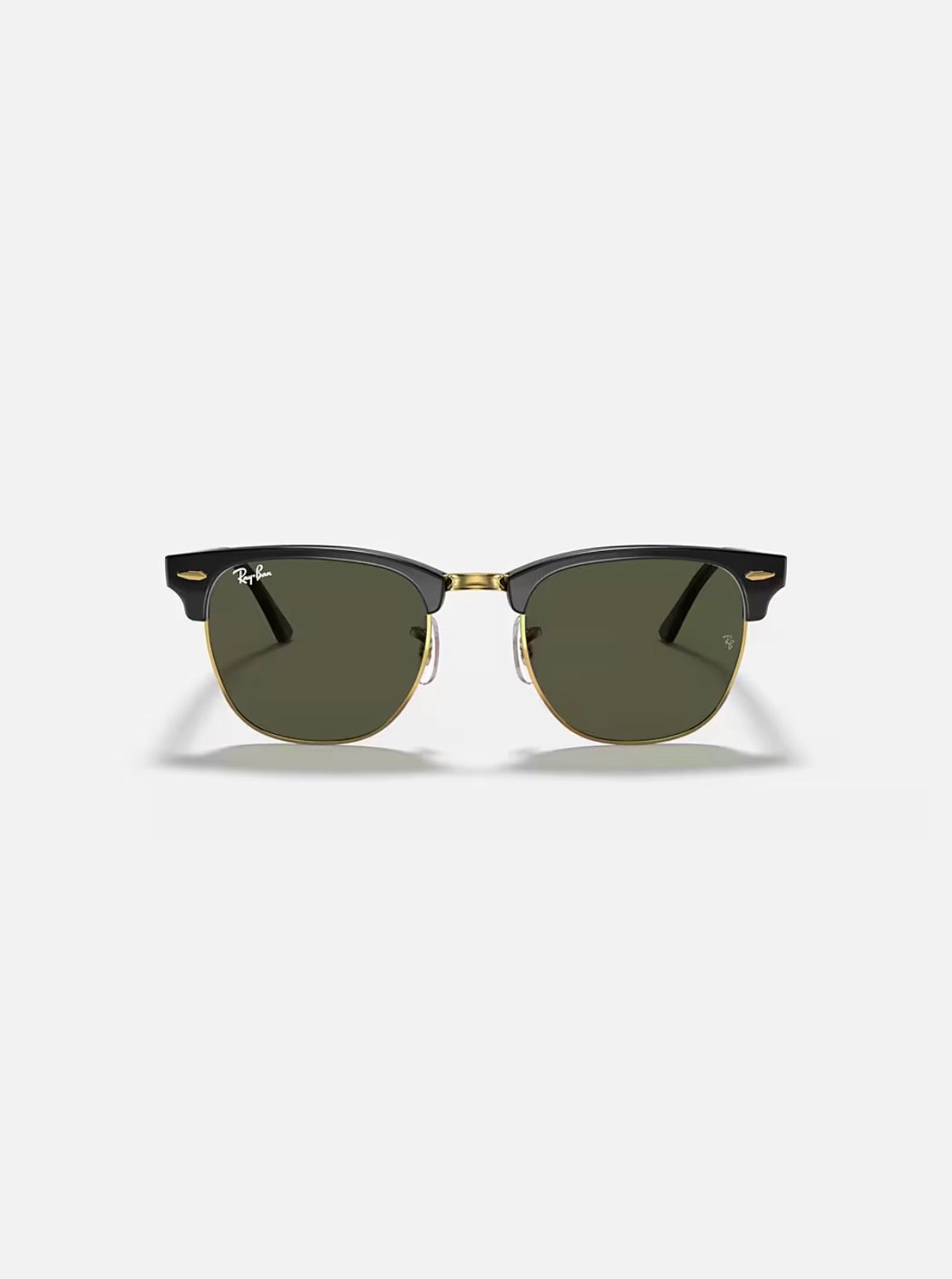 CLUBMASTER BLACK ON ARISTA w/ G-15 GREEN ACETATE MAN SUNGLASS 0RB3016 W0365