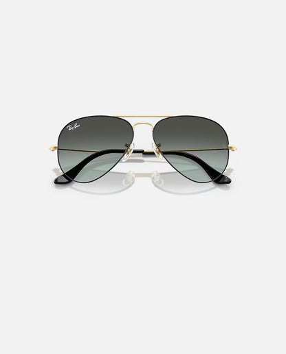 Aviator Large Metal Black on Arista w/ Blue Vintage Gradient Black