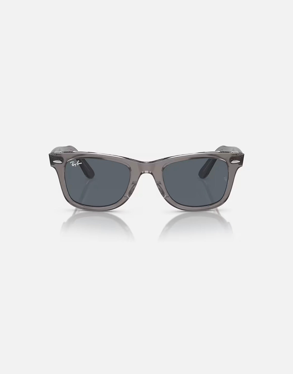 Wayfarer Grey on Transparent w/ Blue Acetate