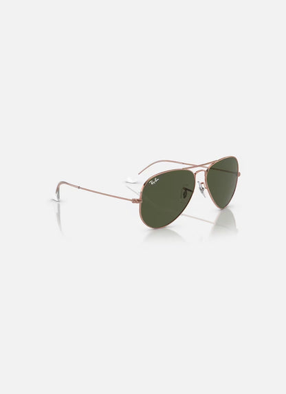 Aviator Large Metal Rose Gold w/ Green Metal