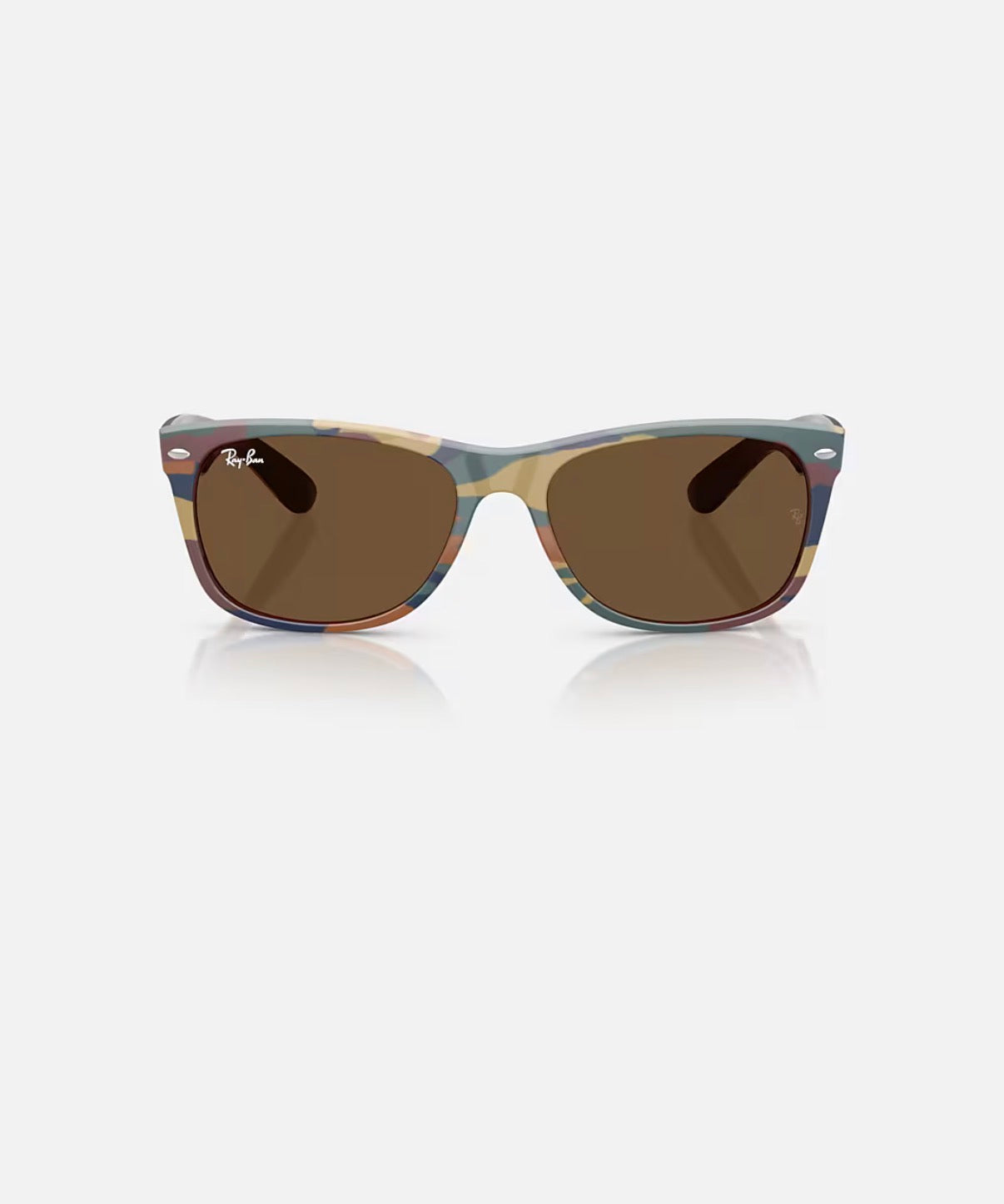 NEW WAYFARER BROWN WITH BLUE CAMU w/ DARK BROWN NYLON MAN SUNGLASS 0RB2132 682533