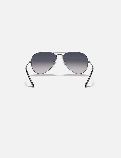 Aviator Large Metal Gunmetal w/ Blue Gradient Grey Polar