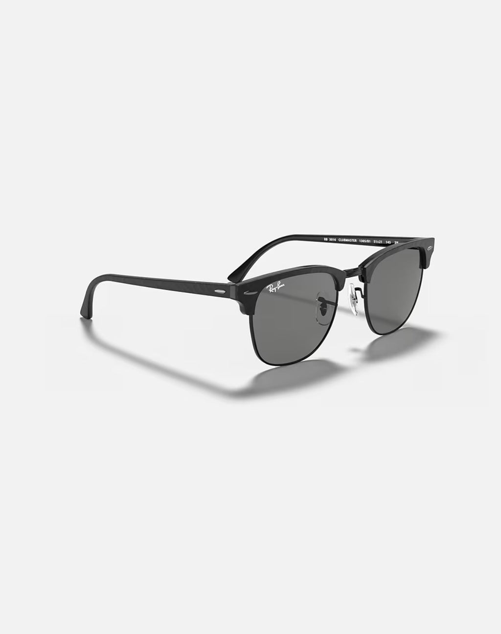 CLUBMASTER WRINKLED BLACK ON BLACK w/ DARK GREY ACETATE MAN SUNGLASS 0RB3016 1305B1