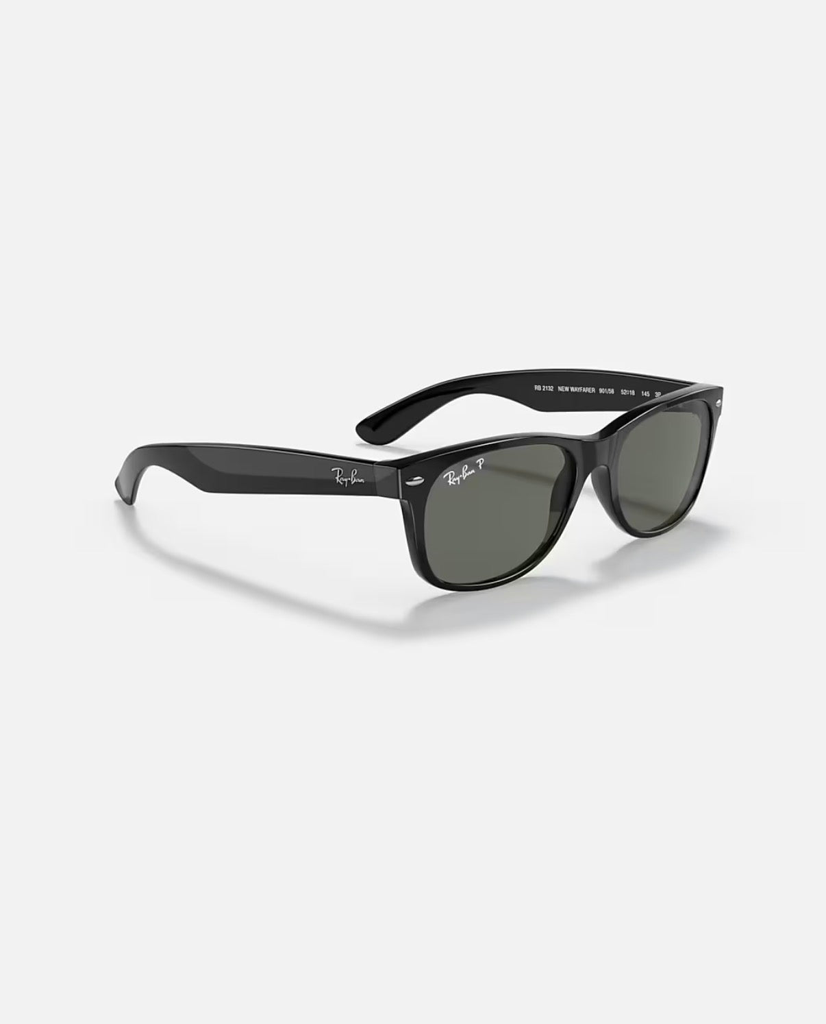 NEW WAYFARER BLACK w/ POLAR GREEN NYLON MAN SUNGLASS 0RB2132 901/58