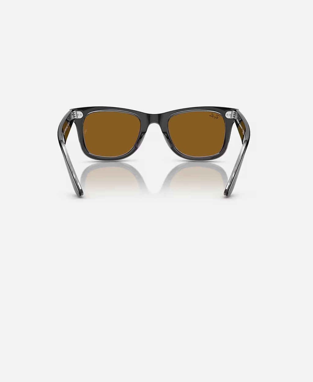 WAYFARER BLACK ON TRANSPARENT w/ BROWN ACETATE UNISEX SUNGLASS 0RB2140 129433