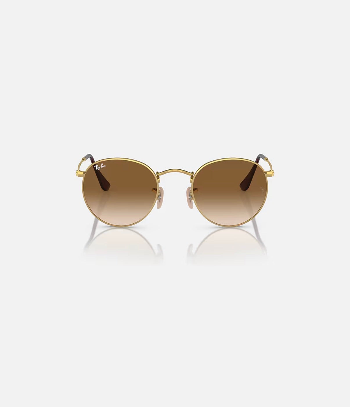 Round Metal Gold w/ Clear Gradient Brown Metal