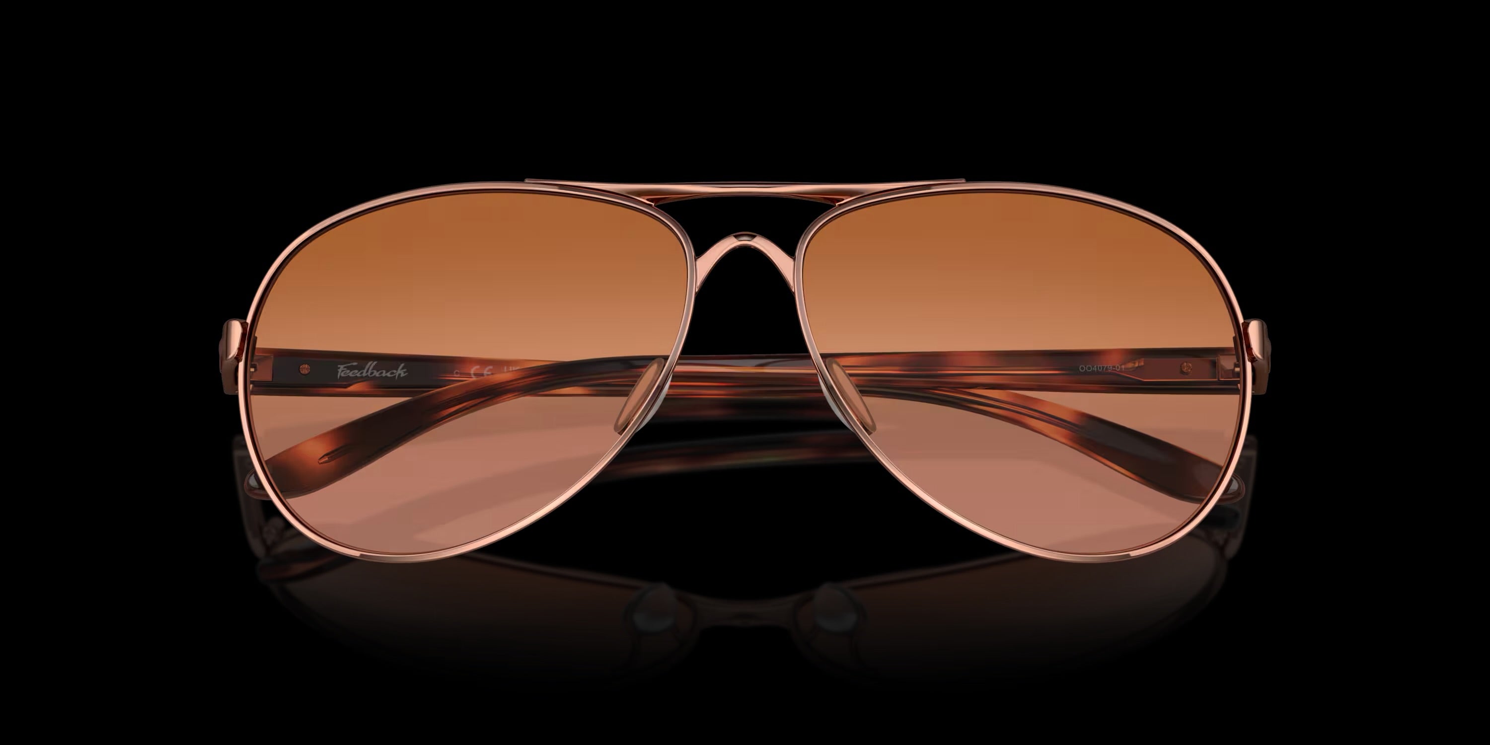 FEEDBACK ROSE GOLD w/ VR50 BROWN GRADIENT METAL WOMAN SUNGLASS 0OO4079 407901