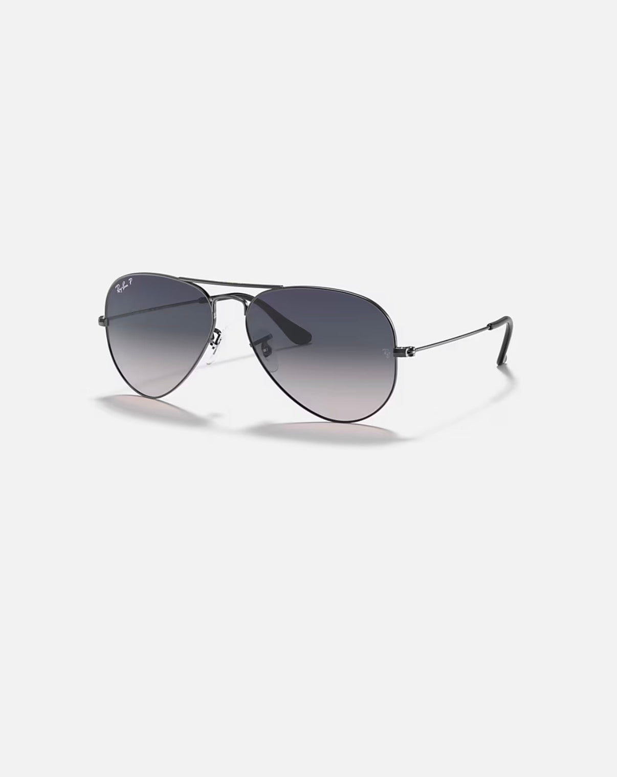 Aviator Large Metal Gunmetal w/ Blue Gradient Grey Polar