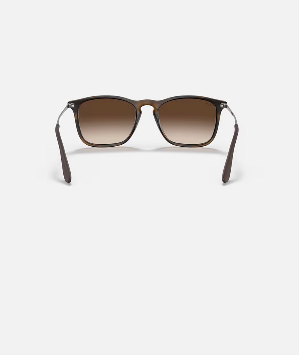 CHRIS RUBBER HAVANA w/ BROWN GRADIENT DARK BROWN INJECTED MAN SUNGLASS 0RB4187 856/13