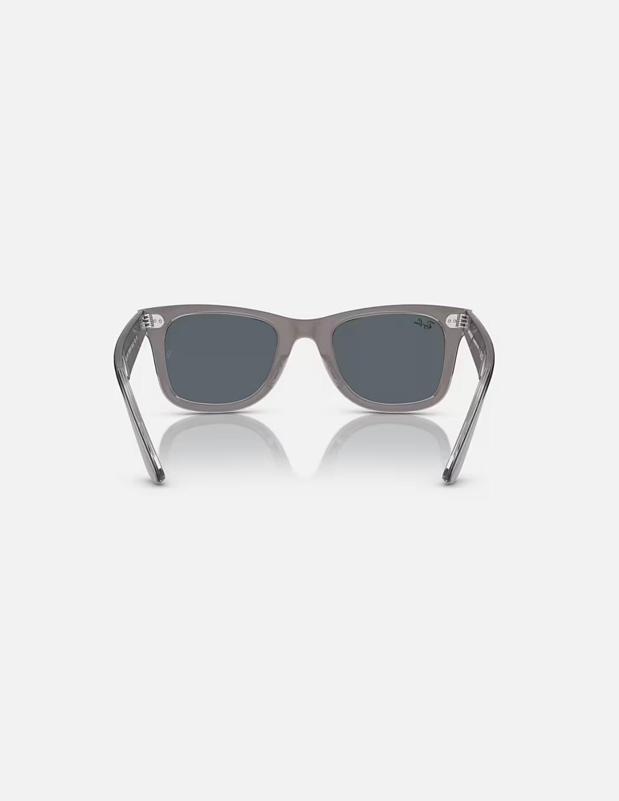 Wayfarer Grey on Transparent w/ Blue Acetate